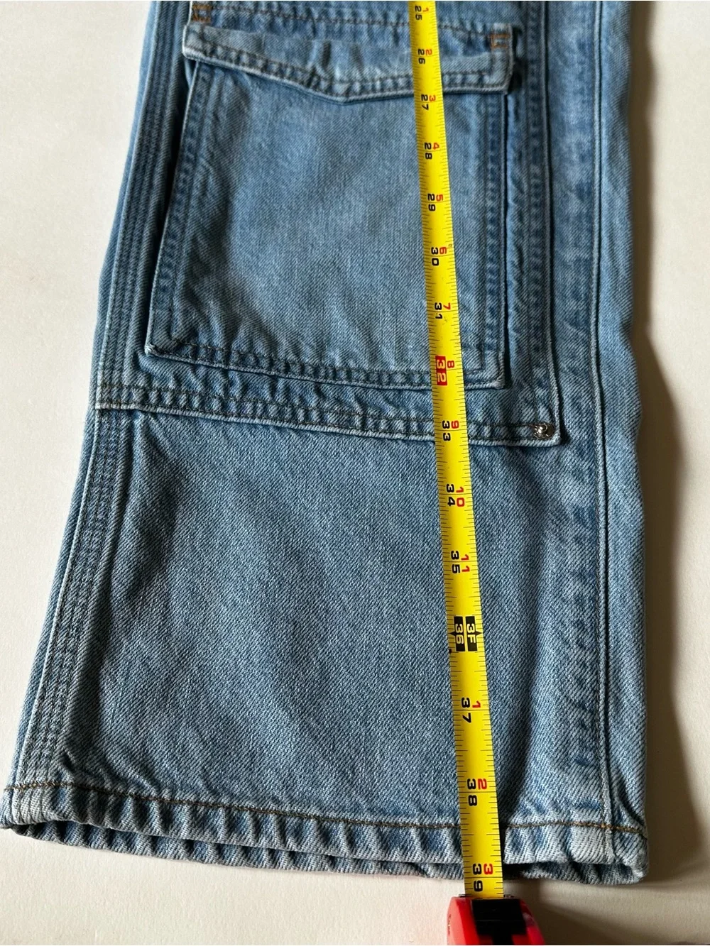 GRLFRND Milla Cargo Straight-Leg Jeans | Light Wash | Made in LA | Premium Denim
